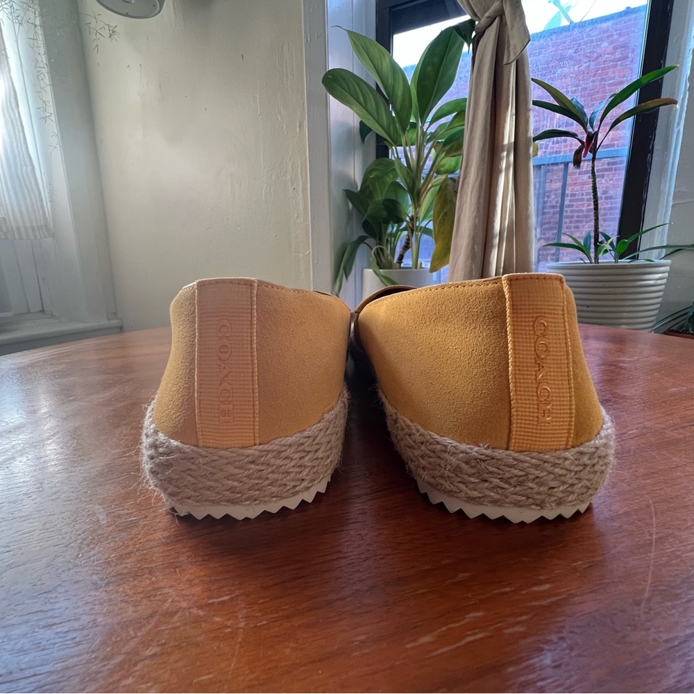 Coach Yellow Brushed Suede Espadrille Slip On - Picture 4 of 7